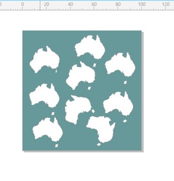 Australia day map  mini  stencil 4x4 inches or 100 x 100mm min b